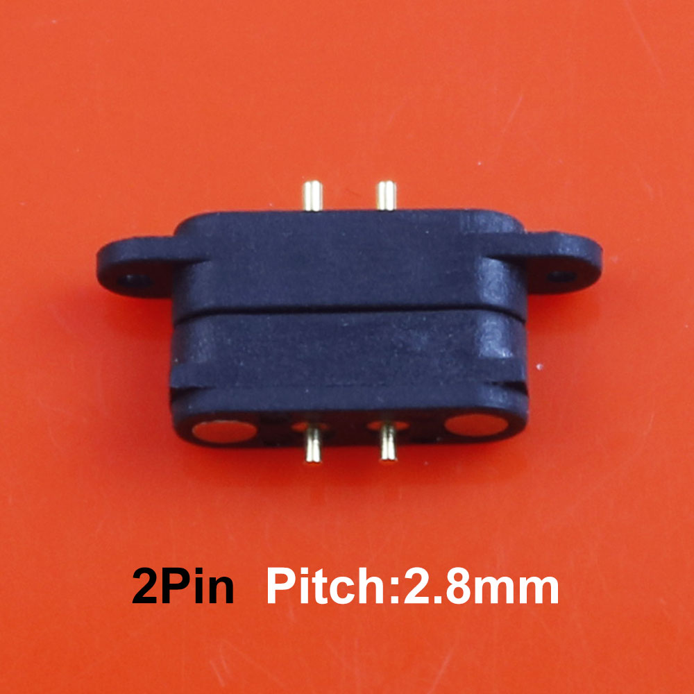 JCD 1Pair Waterproof Magnetic Pogo Pin Connector 2 3 4 5 Pin Male Female Spring Loaded 2A 36V DC Power Socket Charge Probe: Orange