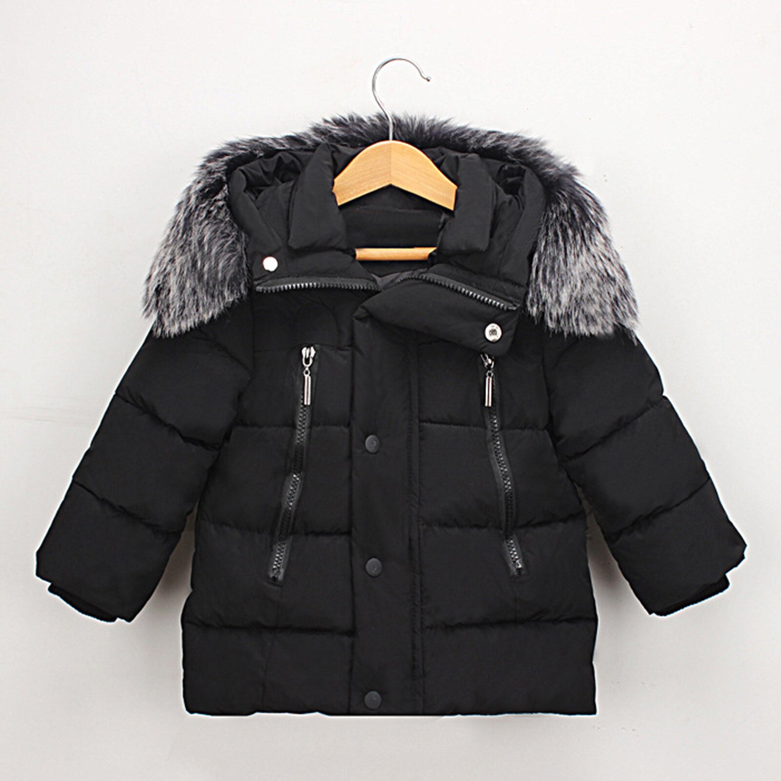 bambino dei capretti delle ragazze dei ragazzi inverno incappucciato giacca spessa cappotto caldo cerniera Outwear abbigliamento inverno piumino giacca invernale пуховик зимний