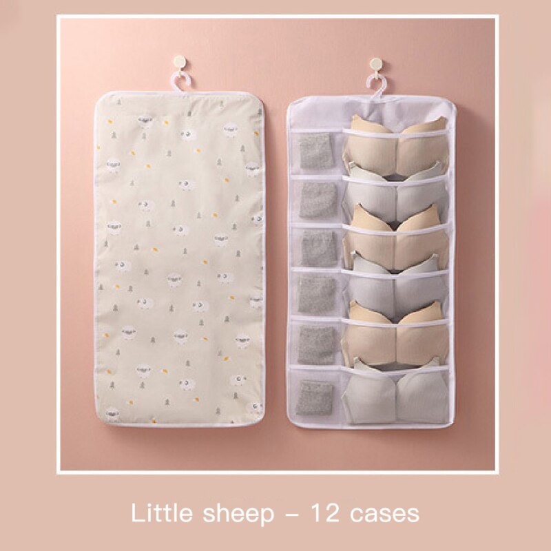 Underwear Hanging Storage Organizer Underwear Collection Grid Bedroom Wall Hanging Wardrobe Storage Bag Socks Closet Organizers: 02