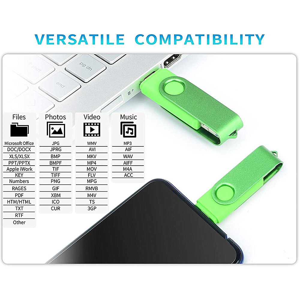 360 ° Unidades Flash USB OTG 3 en 1 con rotación, 128GB, Micro, TYPE-C y USB, 256GB, 64GB, 32GB, Mini memoria, disco U de alta capacidad para teléfono inteligente