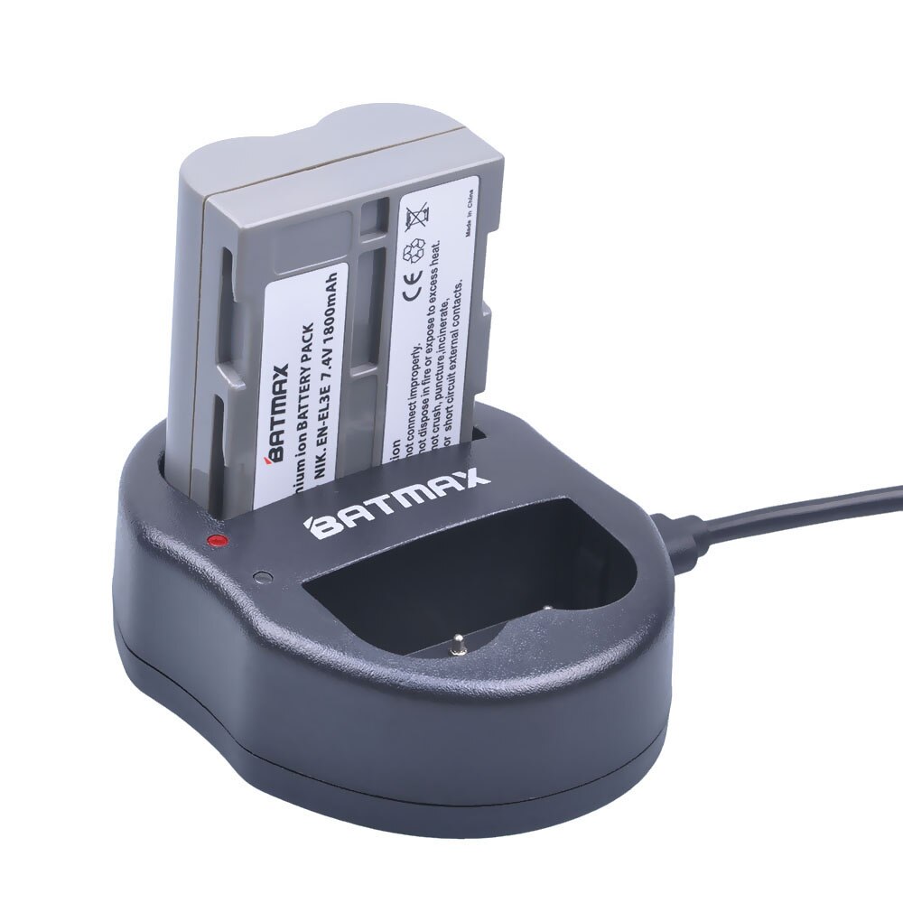 Batmax 1800mAh EN-EL3E EN-EL3 Battery +USB Dual Charger for Nikon D30 D50 D70 D90 D70S D300 Camera