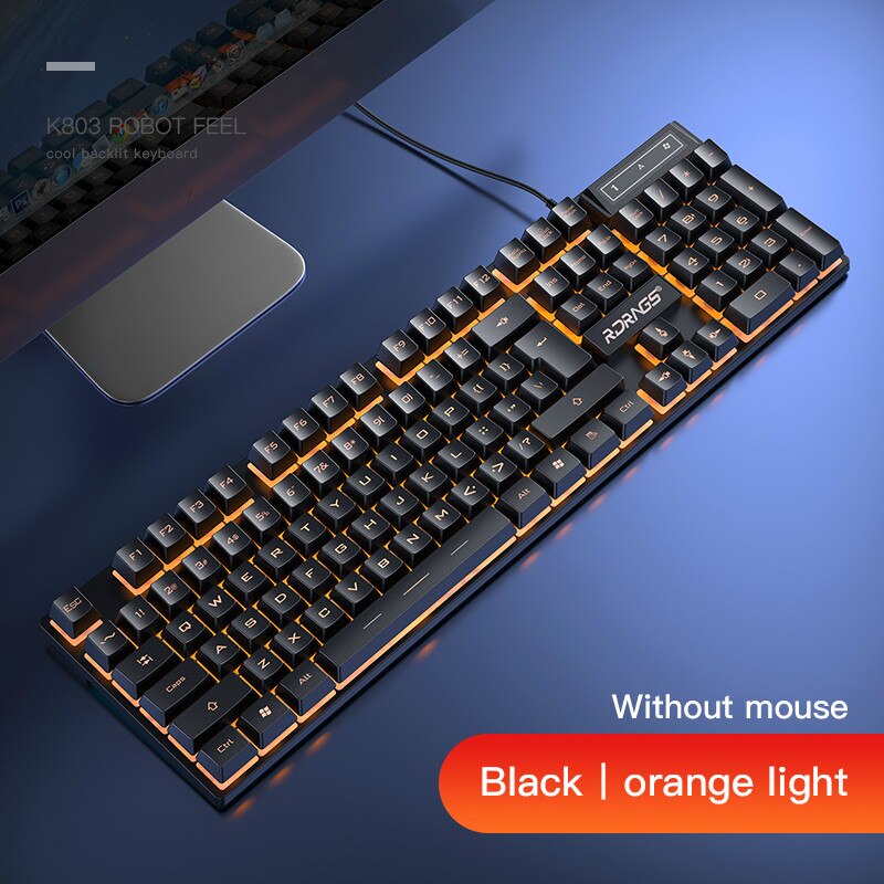 Gaming E-sport Keyboard and Mouse Wired Mechanical keyboard backlight Gamer keyboard mice 3200DPI Silent Mouse Set For PC laptop: Type 3