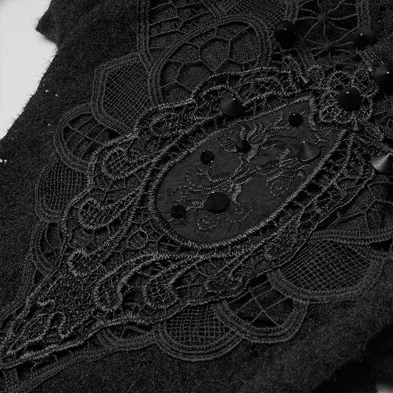 PUNK RAVE – manteau gothique Rose noir ajouré pour femmes, grande taille, personnalité, beau Costume de musique Rock, veste courte