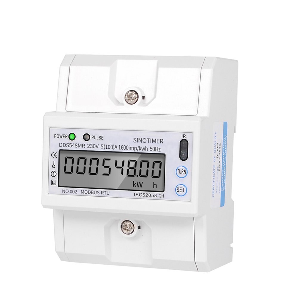 SINOTIMER DDS548Herr 5-100A 230V Multi-funktionale Einphasig AC Energie Verbrauch Meter Überwachung Schiene Mit RS485 Modbus