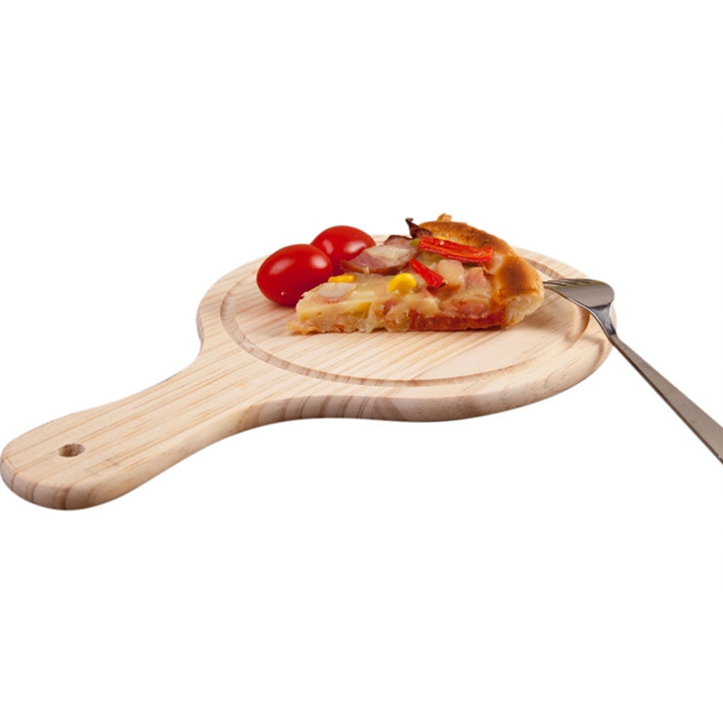 Houten Pizza Board Ronde Met Hand Pizza Bakplaat Pizza Steen Snijplank Platter Pizza Cake Bakvormen Gereedschap