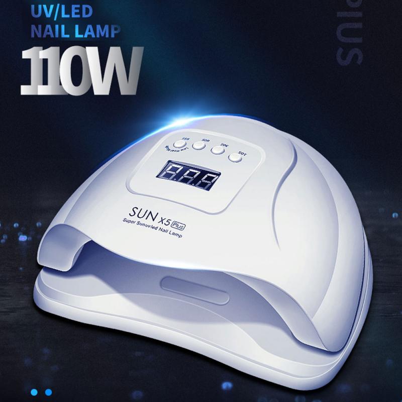 Led neglelampe til manicure 96w negletørrer maskine uv lampe til hærdning af uv gel neglelak med bevægelsesfølende lcd display: 09 eu
