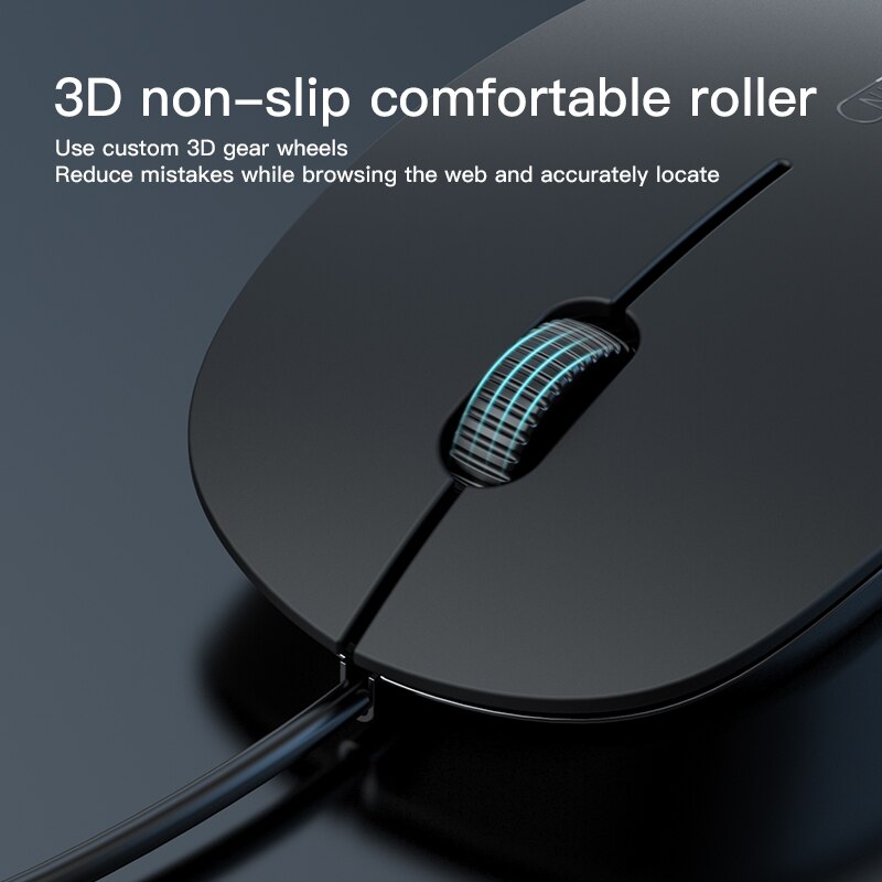 Ratón con cable USB para oficina y hogar, Mouse silencioso Simple ultrafino para ordenador de escritorio, portátil, para juegos y deporte electrónico