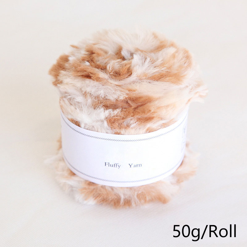 50g/Rolle Plüsch Kunst pelz flauschiges Garn Häk elgarn zum Stricken von Strickjacke Schal Pullover Schal Hands trick garn Näh zubehör: MULTI