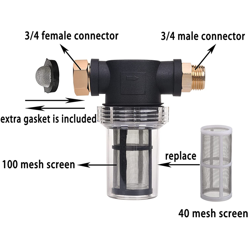 Garten Schlauch Filter, Sediment Filter Befestigung für Druck Unterlegscheibe Einlass Wasser, Inline Wasser Filter für Garten Schlauch