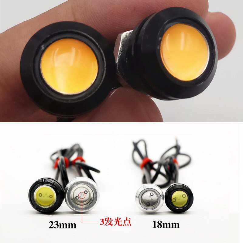 23/18 MM Car Eagle Eye DRL Led Daytime Running Light bulb Car Fog DRL LED 12V Backup Reversing Parking Signal Automobiles Lamps