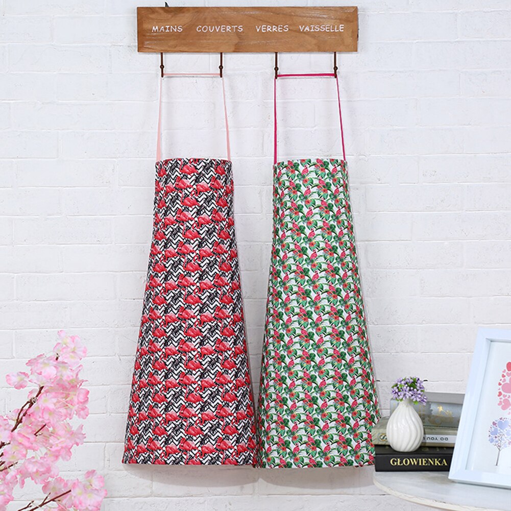 Stofbestendig Flamingo Bloemenprint Mouwloze Cafe Overkleding Keukenschort