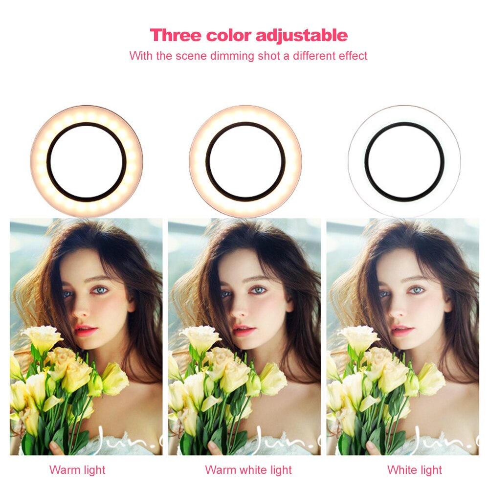 Photographie miroir de maquillage à LED Selfie lumière 160MM Dimmable appareil photo téléphone maquillage lampe flexible avec trépieds de Table pour ancres en direct