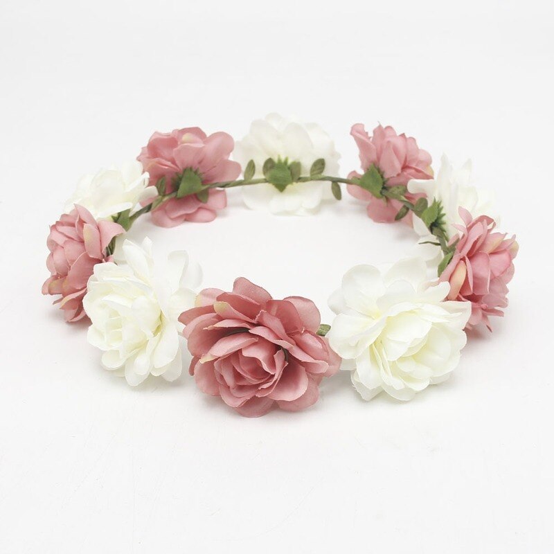 Flower Girl Crown Wedding Boho Headpiece Headband Hair Wreath