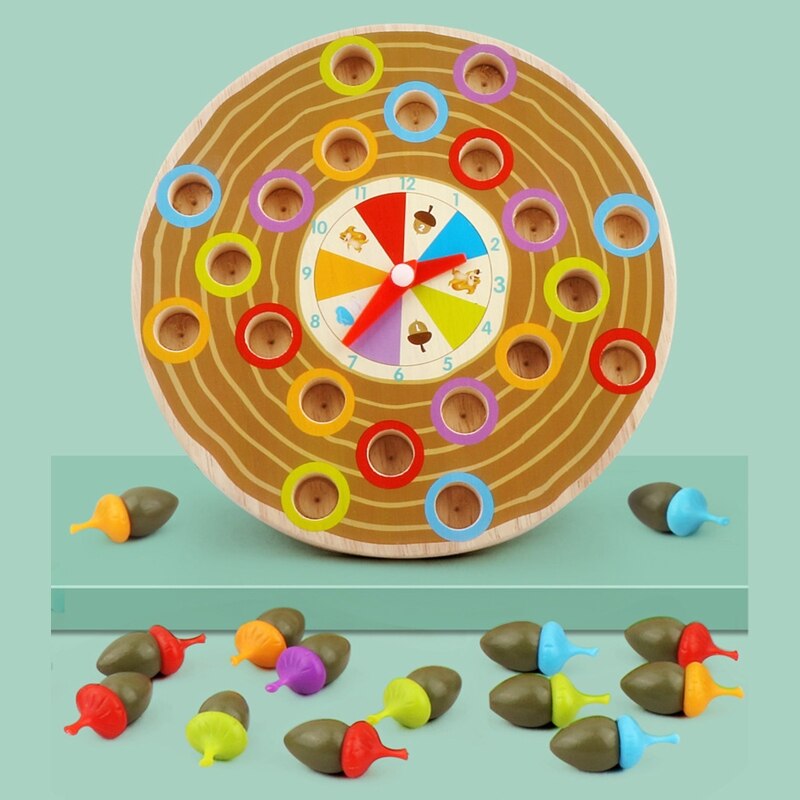 Eekhoorn eikels plukken spel kleur classificatie multiplayer spel puzzel leuk speelgoed voor jongens meisjes 3-10 jaar oud