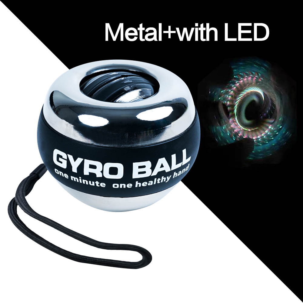 LED Handgelenk Ball Energie Trainer Ball Auto-Anfang Gyroskop Arm Hand Unterarm Schulungen gerät Energie Handgelenk Kreisel Ball Sport Fitness geräte: Schwarz