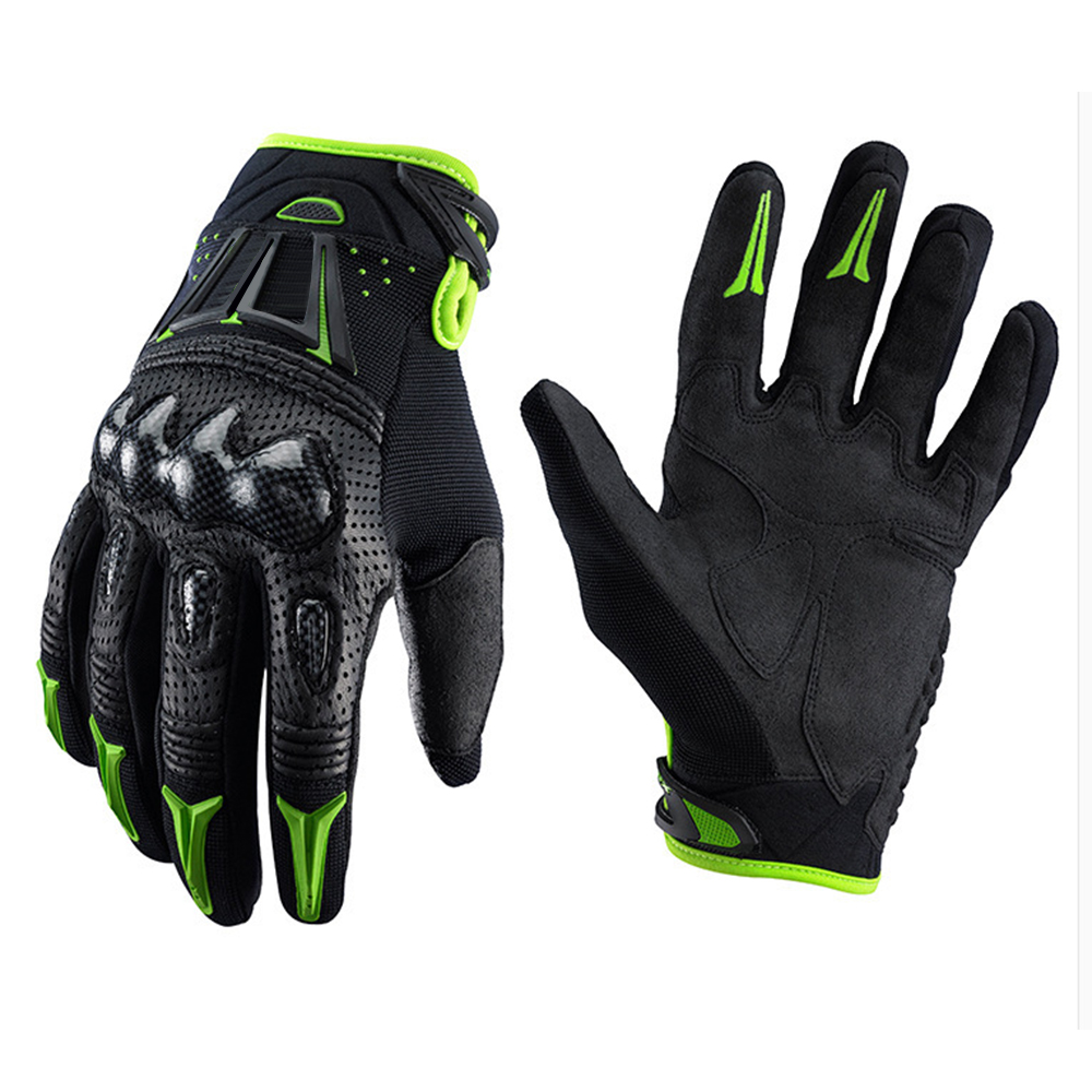 Troy Fox Motorbike MX Dirt Bike Glove Off-road Motorcycle Motocross Leather Gloves: Green / M