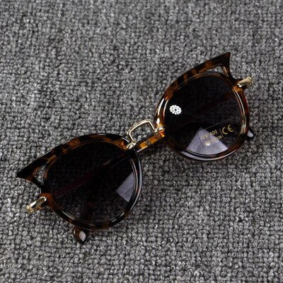 Koreaanse Mode Mannen En Vrouwen Baby Cat 'S Eye Zonnebril Uv-bescherming Kinderen Zonnebril Cross-Border Kids Zonnebril mode: Leopard