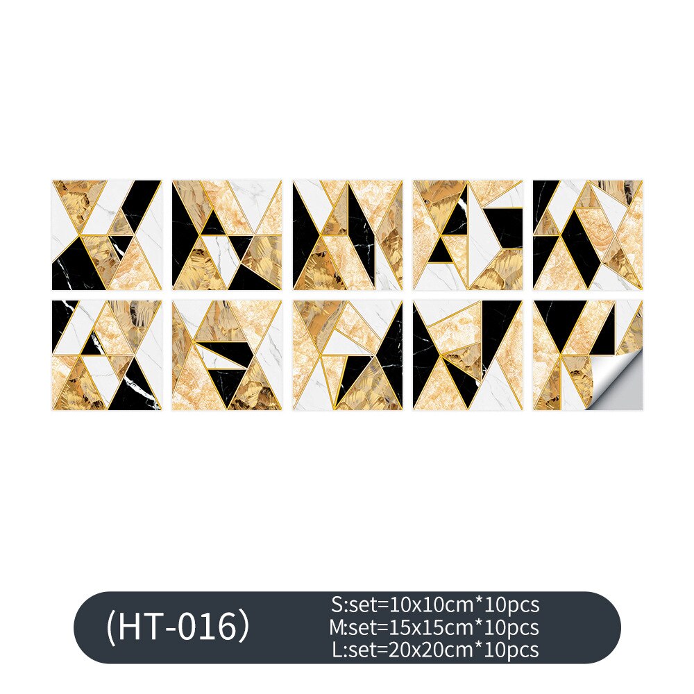 Kitchen Wall Sticker Set Waterproof and Oil-proof Geometric Figure Wall Decoration Wallpaper Light Moisture-proof PVC Texture: 006