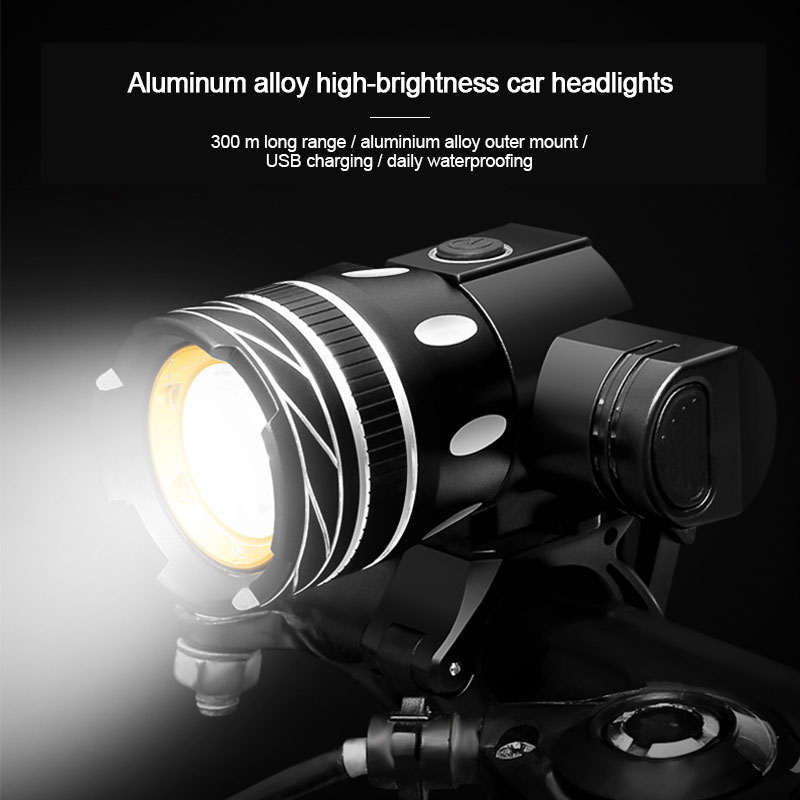 Waterproof USB Rechargeable Bike Light T6 LED Front Bike Headlight MTB Bicycle Lamp with Built-in Battery Cycling Accessories