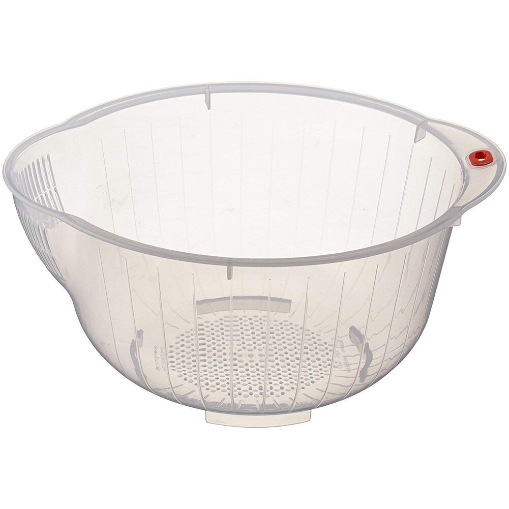 Cocina transparente Bol para el lavado de arroz comida colador para limpiar colador arroz frutas escurridor con lado inferior y drenan Colorfu
