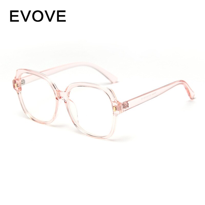 Evove gafas de ordenador mujeres hombres transparente claro tinte lente Anti reflejo azul INS falsas gafas sobredimensionadas puntos de empollón: pink
