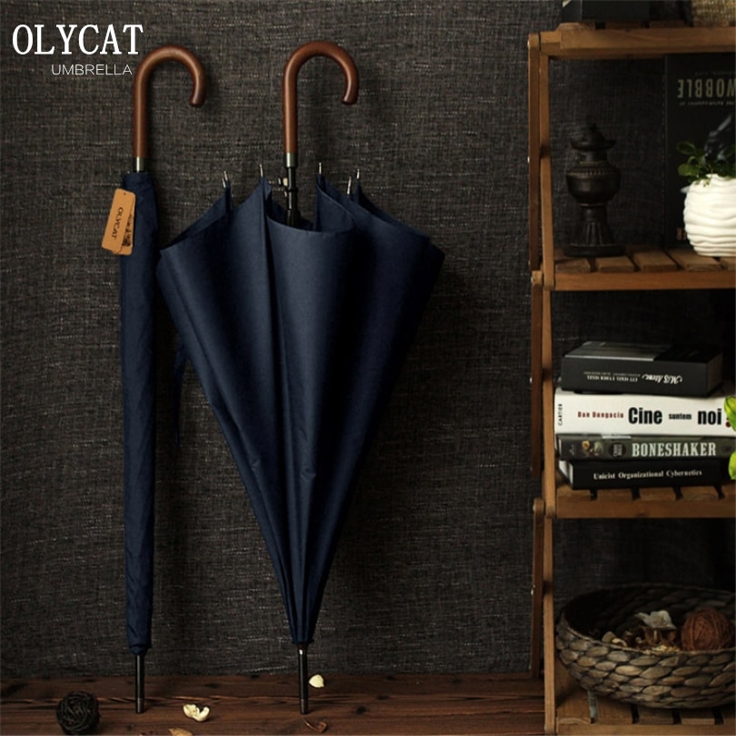 Olycat mærke langt håndtag stor paraply japansk stil vindtæt paraply stærk regn paraply til kvinder mænd
