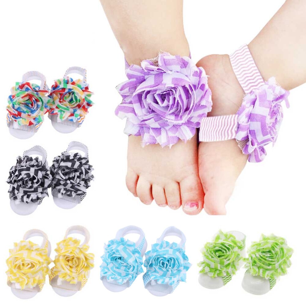 5 Pairs Barefoot Sandals Lovely Sandal Sandals Beautiful Flower Kids Barefoot Flower for Infant Baby Kids: Default Title