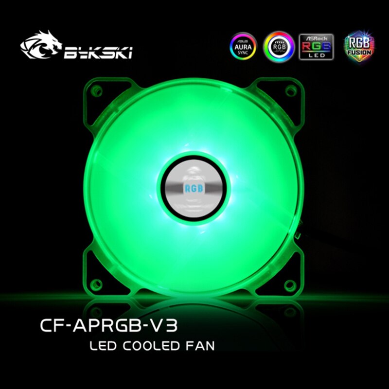 Bykski Computer RGB PC Case Fan 120mm 4pin Desktop Computer Cooler Cooling Water Discharge Radiator