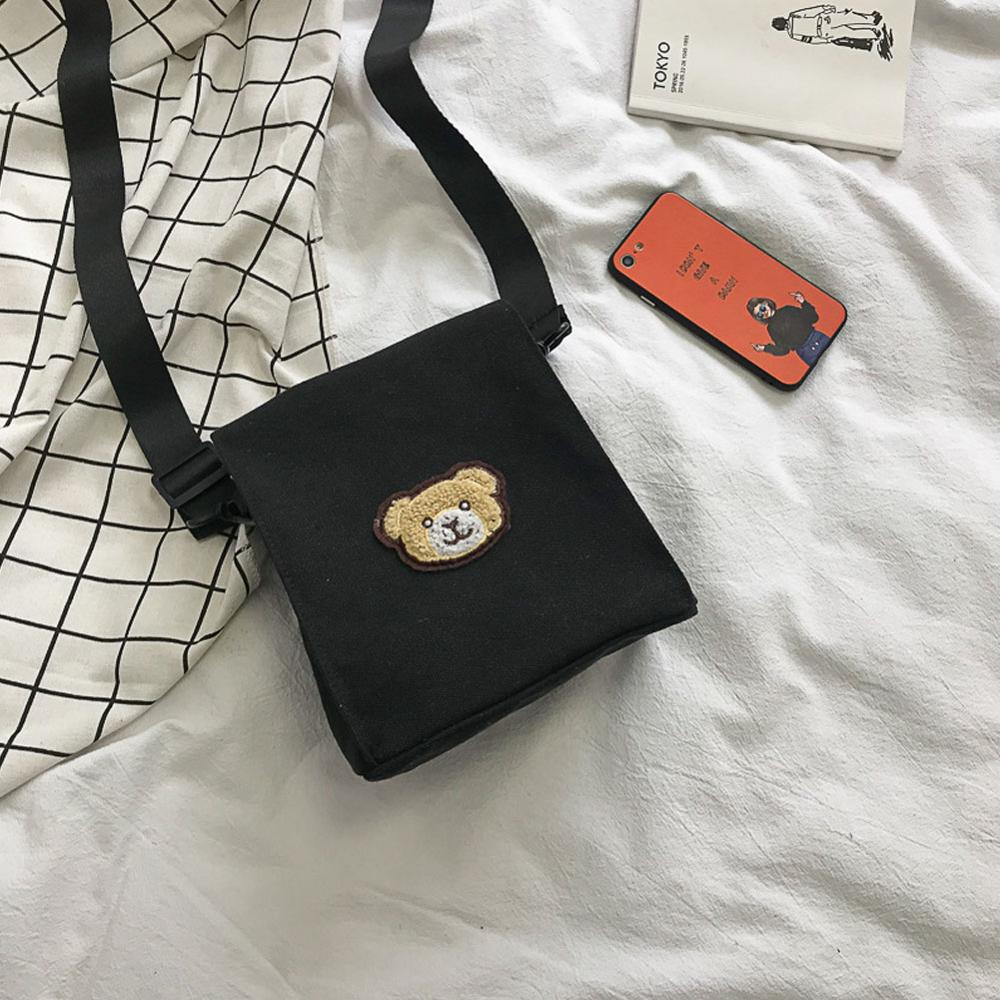 Frauen Nette Quadrat Handtasche Vielseitig Bär Bote Tasche Damen Tasche Brusttasche Schulter Tasche Crossbody Für frauen: Schwarz