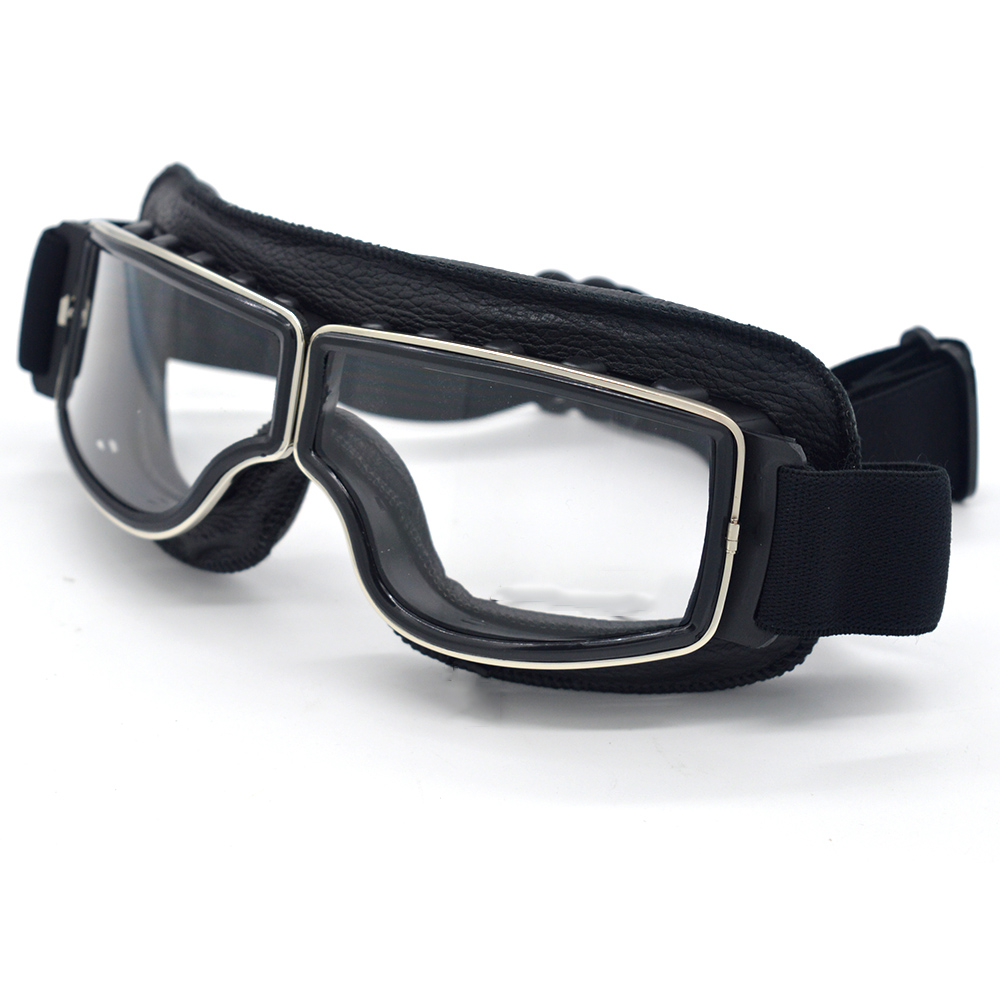 Retro motorcykel beskyttelsesbriller cruiser motorcykel beskyttelsesbriller vintage læder til harley briller