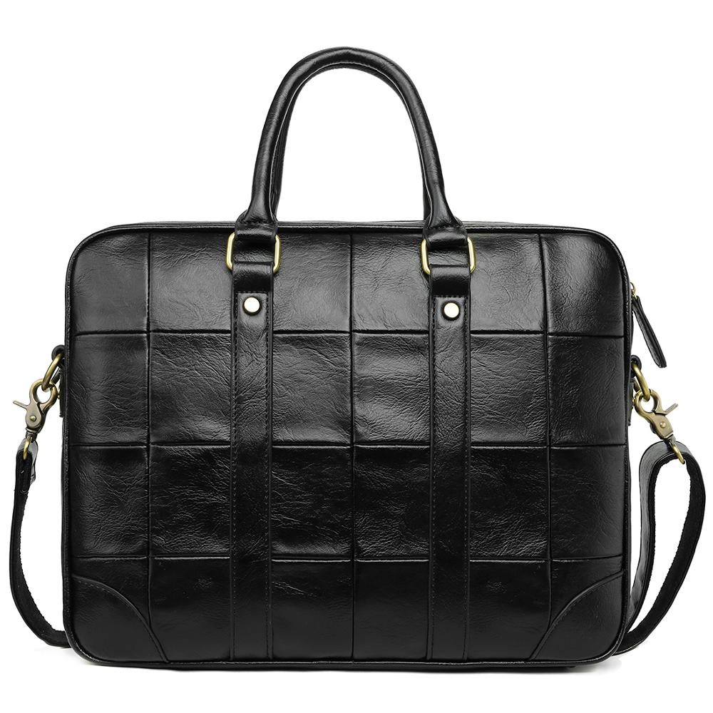 VICUNA POLO classique grand Plaid noir hommes en cuir sacoche pour ordinateur portable solide hommes en cuir sac à main sacs à bandoulière