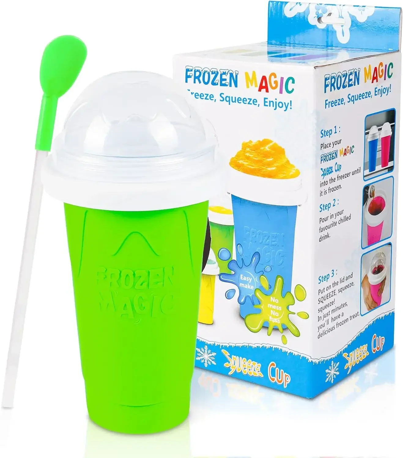 Domowy kubek robić smoothie Szybko mrożjeden lody Butelka na koktajl mleczny Lato DIY Sok mrożony Puchar Zamrożjeden przenośne kubki robić wyciskania Slushie: Nudne
