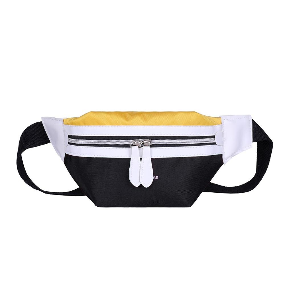 Taille Tas Vrouwen Canvas Leisure Panelled Fanny Pack Voor Meisjes Brief Bum Bag Packs Borst Crossbody Tas riem A02: E