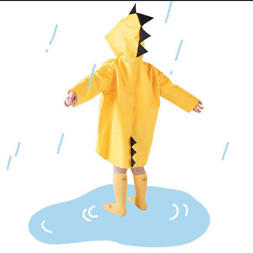Cartoon Dinosaurs Unisex Hooded Waterproof Raincoat for Boys Girls Breathable Rainsuit Rainwear Outdoor Rain-proof Jacket Kid