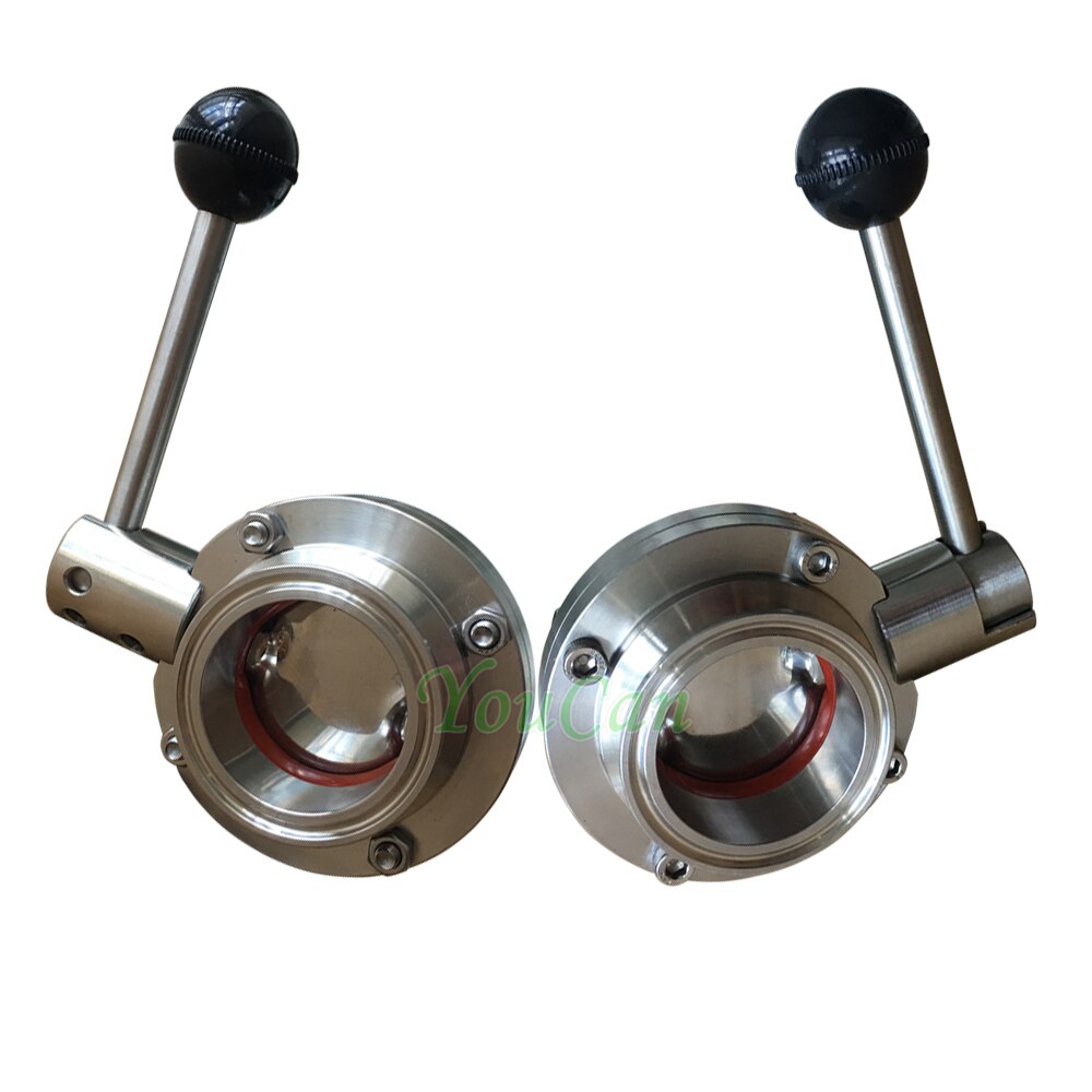 3/4" 1" 1.5" 2" SS304 Stainless Steel Sanitary Tri Clamp Butterfly Valve Homebrew Beer