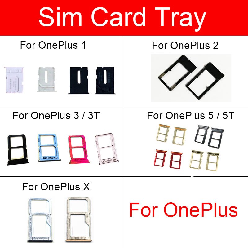 SIM Card Tray Holder Flex Cable For Oneplus 1+1 2 3 3T 5 5T X Sim Reader Card Slot Socket Adapters Replacement Repair Parts