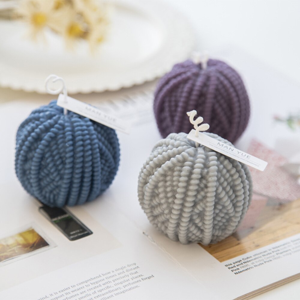 Vela cilíndrica de lana de punto, molde redondo de silicona para manualidades navideñas, bricolaje, vela aromática, jabón de yeso, herramientas para hacer Chocolate