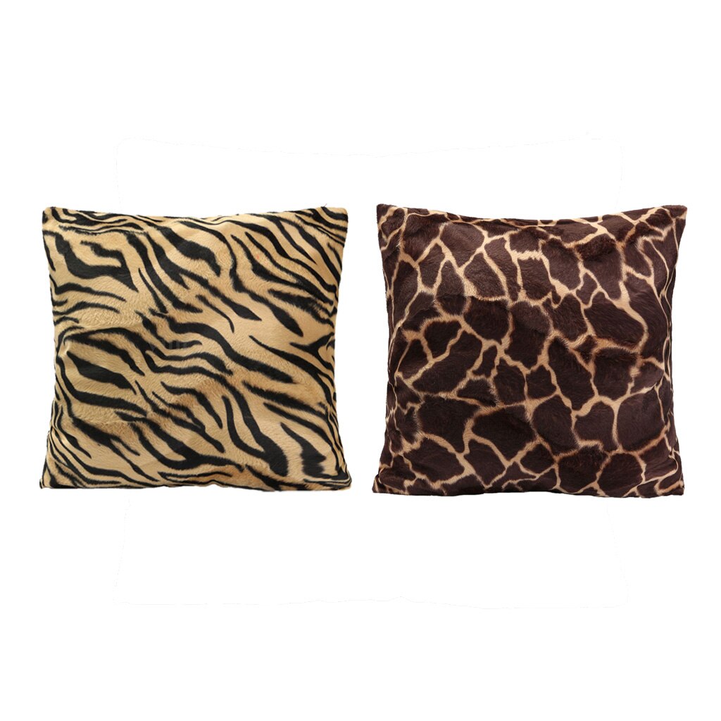 2 stk 45 x 45cm standard dyreprint putetrekk leopard zebra kontor sofa bil putetrekk til hjemmekontor bil dekor