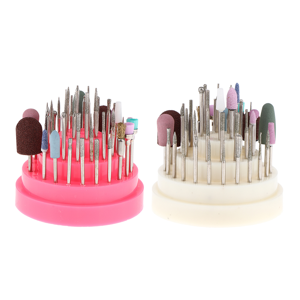 3/32 Shank Alloy &amp; Tungsten Steel Nail Drill Bits Manicure Drill Bits with Cleaning Brush 45pcs Mixed Kit