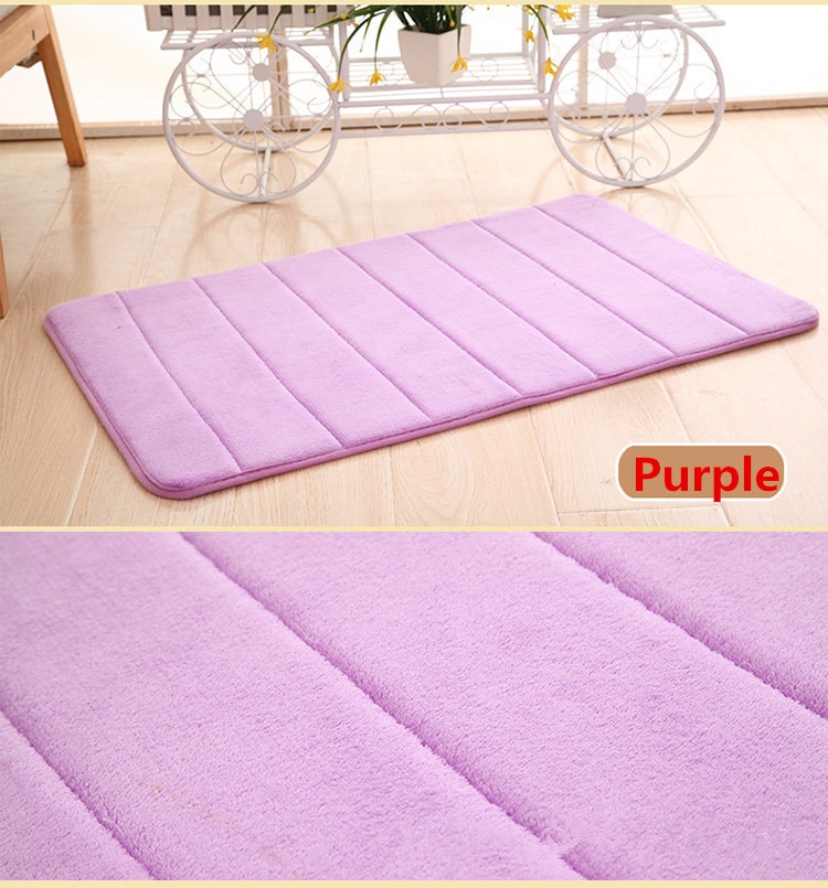 Tapijt Traagschuim Mat Absorberende Anti-Slip Pad Badkamer Tapijt Douche Badmat Thuis Gadgets Kleur Bad Rug 60*40Cm: Paars