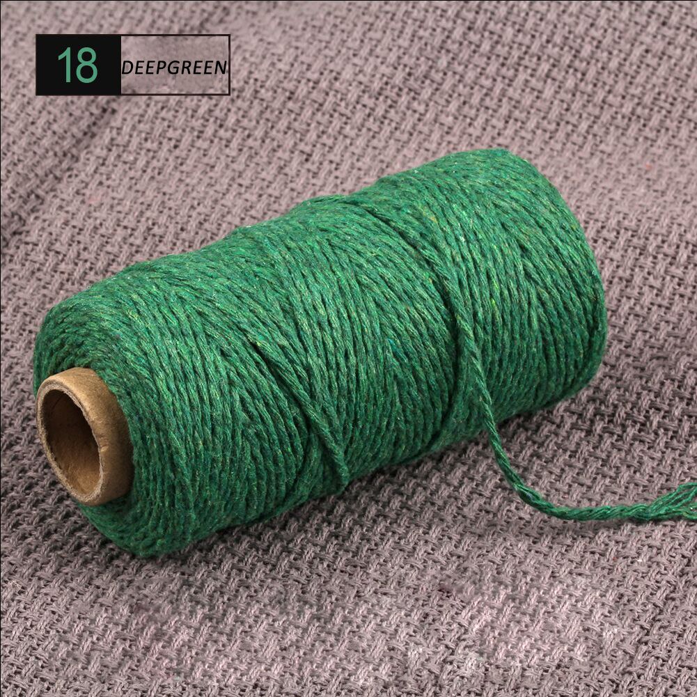 2mm 100M Colorful Thread Cord 100% Cotton Twisted Craft Macrame String DIY Home Textile Wedding Decoration Accessories: 18