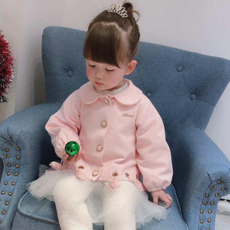 Nyfödda flickor kappa bebis höstjacka spädbarn bomull ytterkläder barnkläder för liten flicka prinsessa boutique kläder: 9m