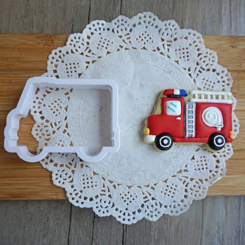 8 stuks/set plastic diy transport auto koekjesvorm cake gebak fondant mal stempels uitsteker taart decoratie gereedschap