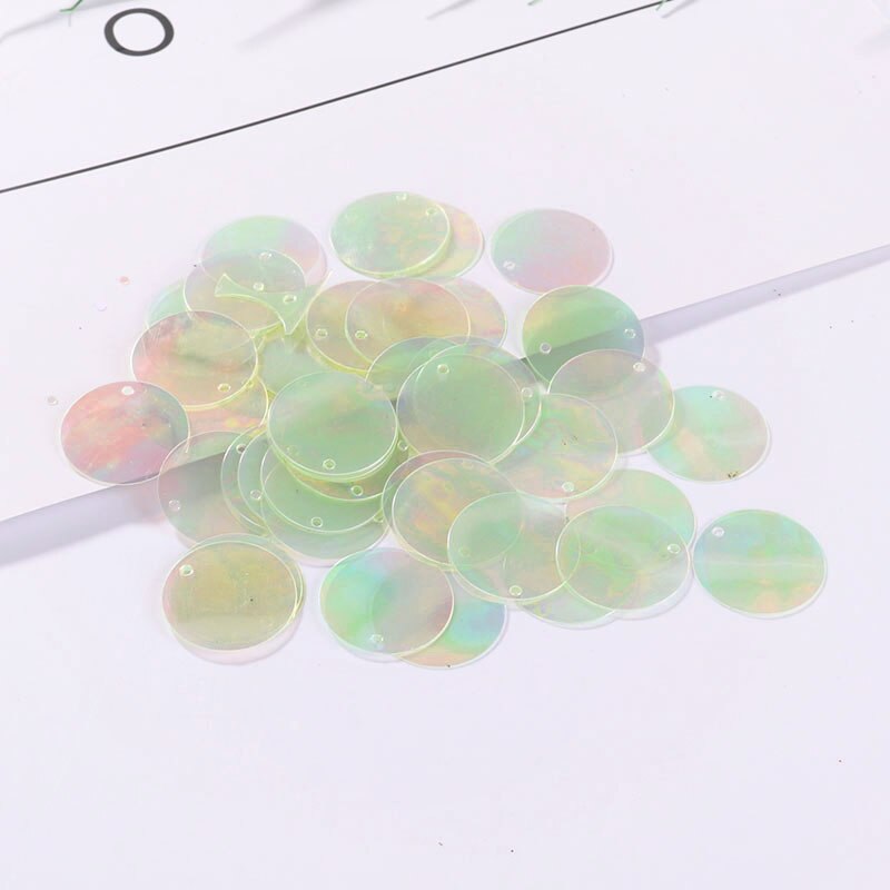 90Pcs/Lot Transparent Sequins 2cm Large Round Sequin Paillettes Sewing Craft With Side Hole for Women Garments DIY Accessories: Mint Transparent
