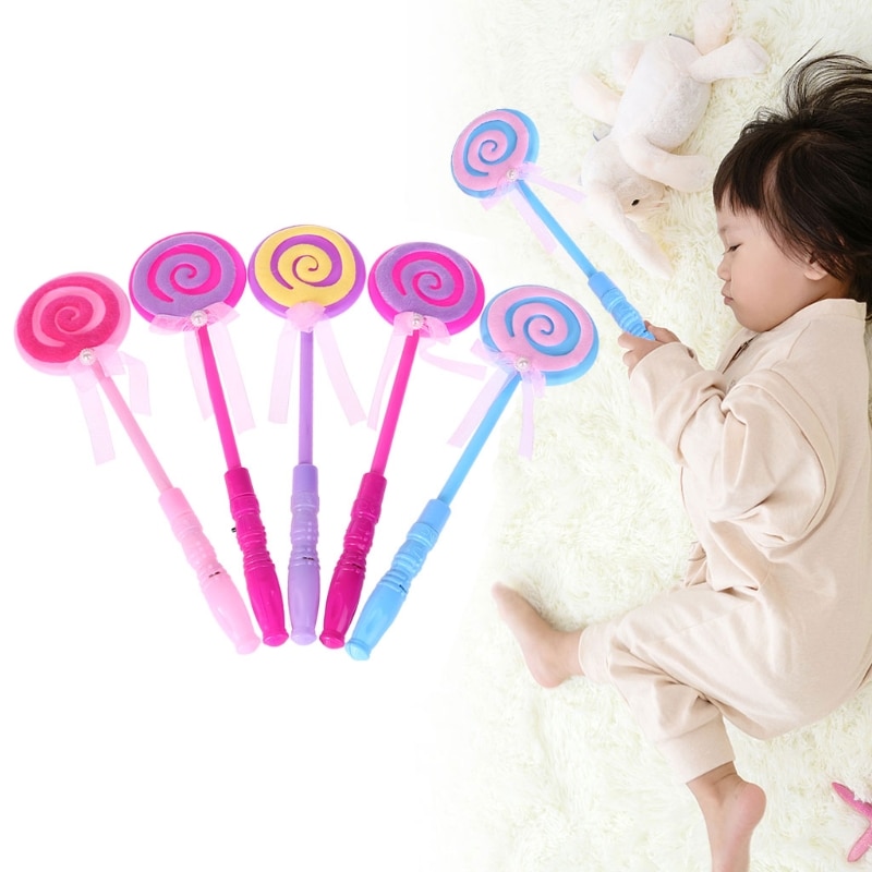 Hbb 1Pc Led Lollipop Fee Prinses Wand Flash Light Glow Stick Party Benodigdheden Lamp Kids Kinderen Lichtgevende Speelgoed Baby slaap Licht