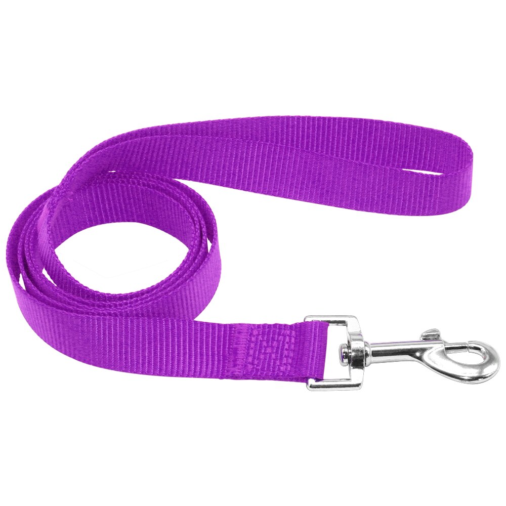 48 " slidstærk nylon hundesnor med lang snor til daglig gåture 3 farver 3 størrelse til hvalpe små hunde: Lilla / L
