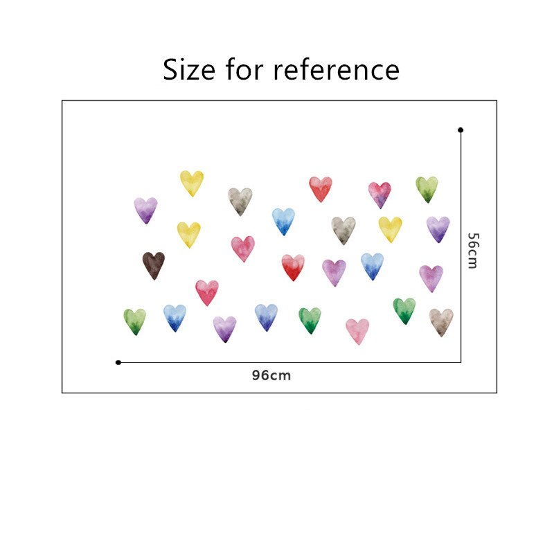Kleurrijke hart muursticker voor kinderkamer, babykamer, meisjeskamer, decoratieve stickers, kinderkamer, slaapkamer, kinderkamer muurstickers, huisdecoratie