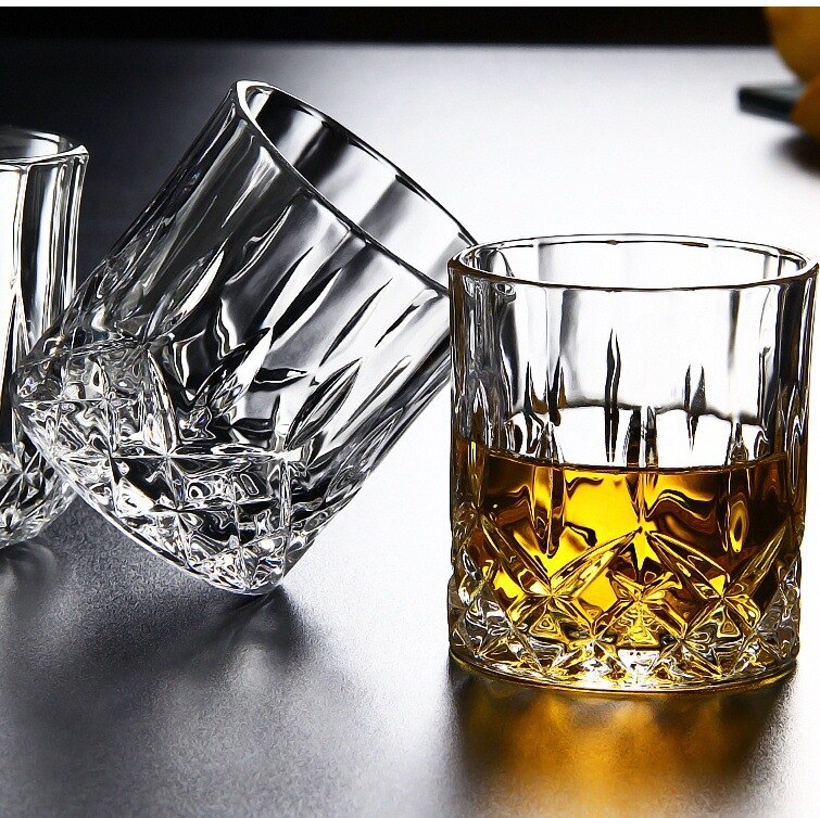 2PCS per pack 8oz/240ML Whiskey Glass Scotch Glasses Rocks Glass Shaped Clear Glassware r Tumbler Whiskey Bar Club Farther: Default Title