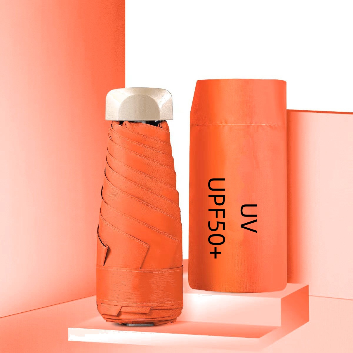 Mini Pocket Umbrella Small Sun Rain Umbrella Vinyl Folding Umbrella UV Ultraviolet Protection Sun Shade Pocket Parasol Capsule: GRAY