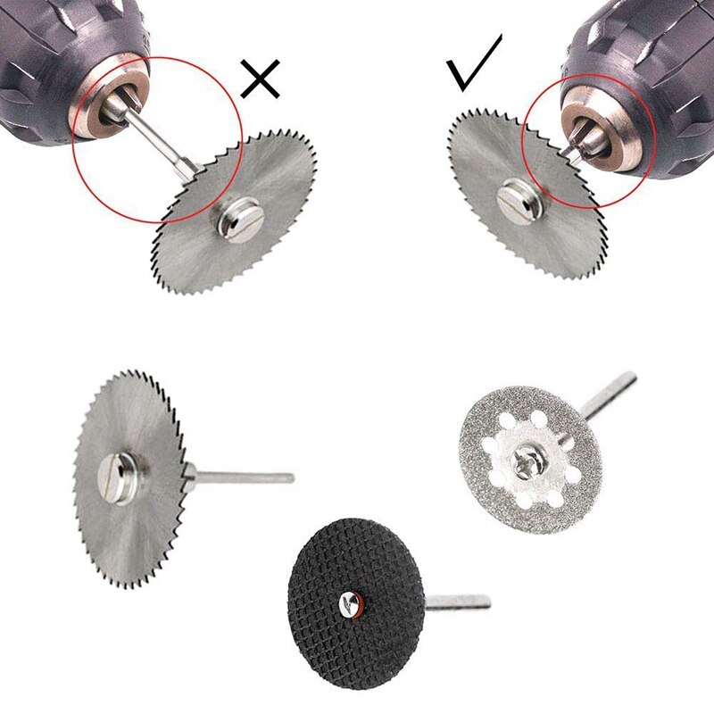 36 stk. værktøjssæt til roterende skærehjul, mini-diamantskærehjul og hss cirkelsavklinger og harpiks metalskærehjulværktøj